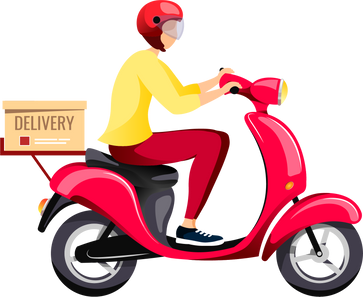Deliveryman on scooter